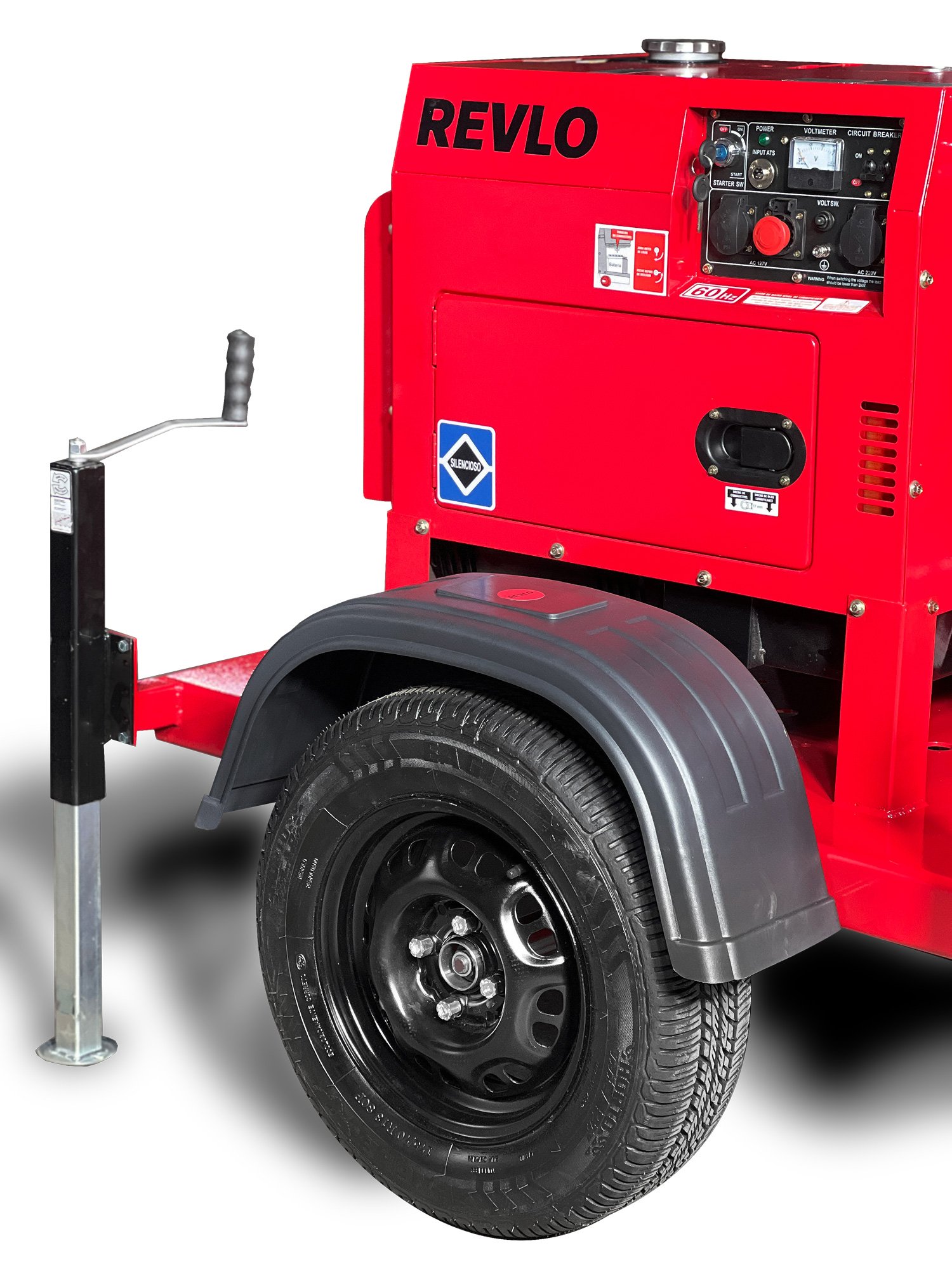 torre de iluminação com gerador